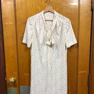 Vintage rainbow polka dot dress